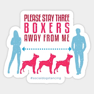 Boxer Dog Social Distancing Guide Sticker